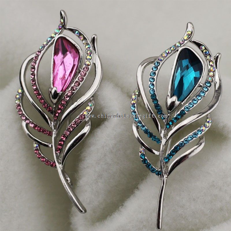 Crystal flower pins