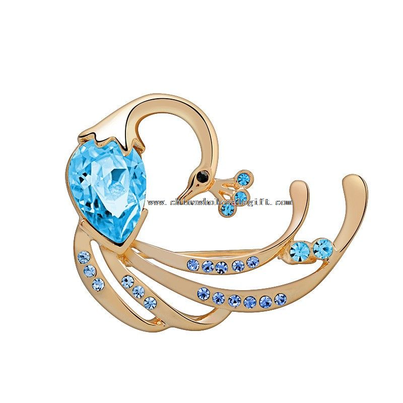 Peacock diamond alloy crystal rhinestone brooch pins