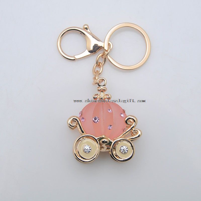 3D Crystal Pumpkin Car Shape Keychain