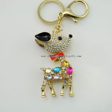 Deer Crystal Rhinestone Keychain