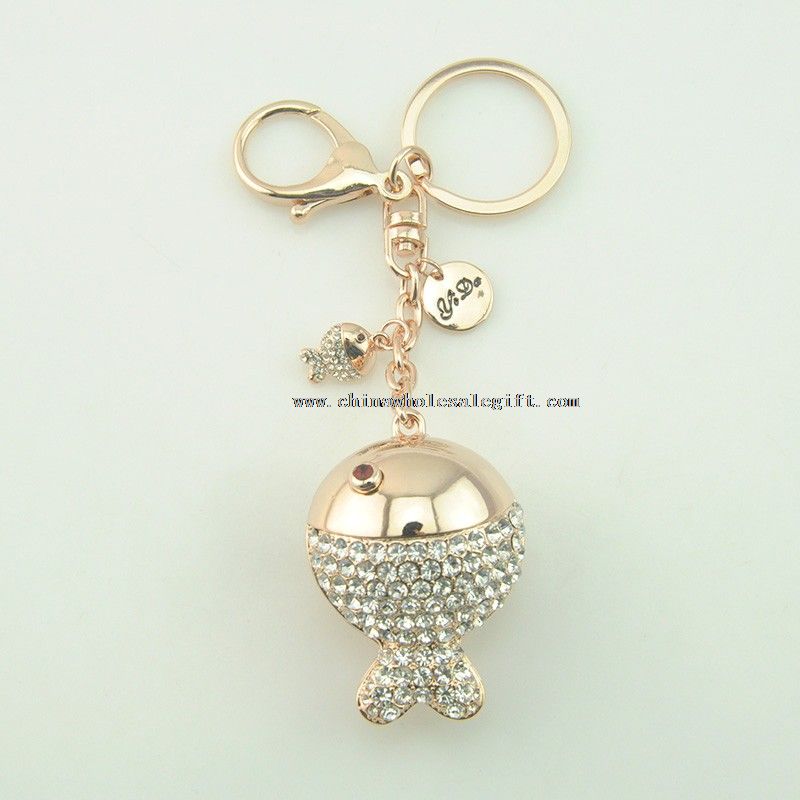 fish shaped metal keychain