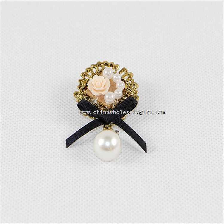 Pearl Perdant Charm Shape Badge Pins