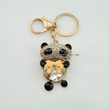 Rhinestone Panda Animal Rhinestone Keychain