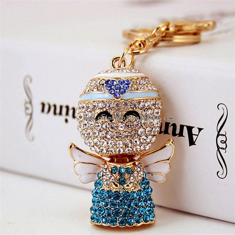 Angel Shape Shiny Rhinestone Souvenir keychain