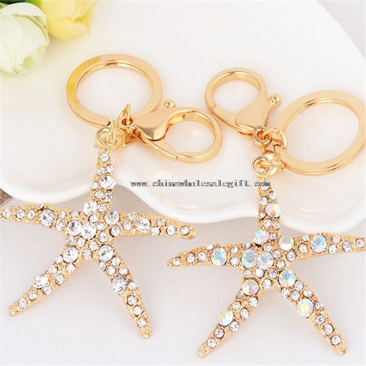 Crystal Starfish Keychain