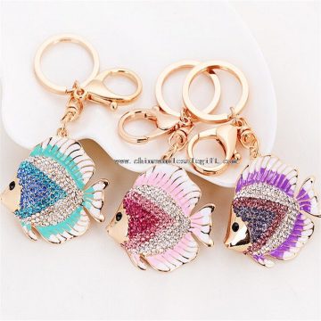 Fish Shape Crystal Bag Keychain