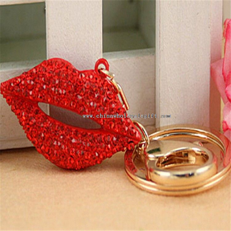 red lips key holder keychain