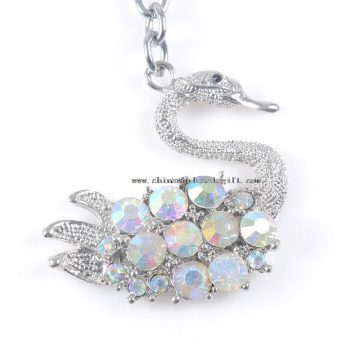 swan crystal keychain