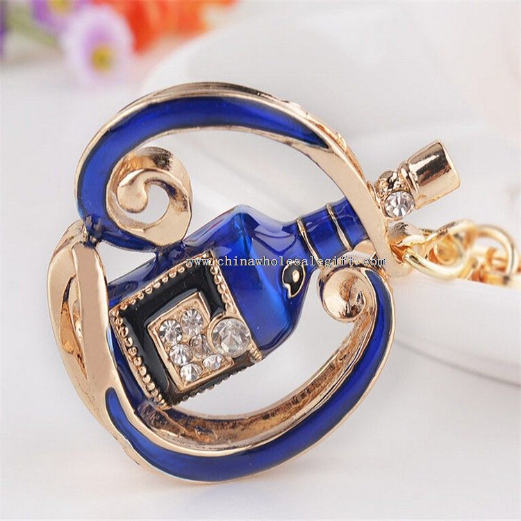 Wine Elegant Crystal Keychain