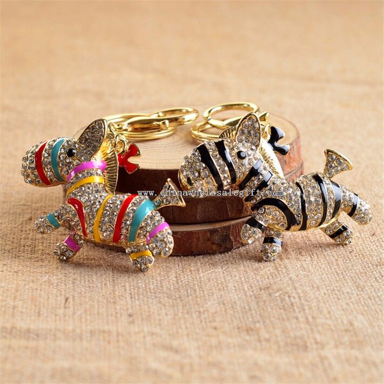 Zebra Crystal Keychain