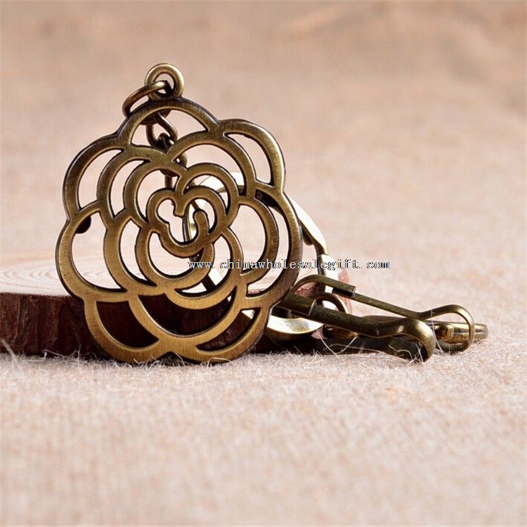 Rose Shape Souvenir Metal Keychain