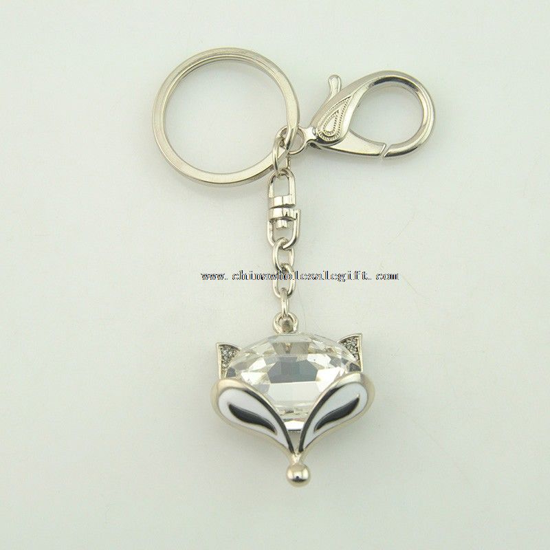 fox shaped crystal key chains