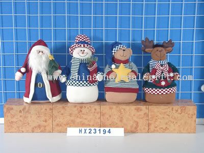 santa ,snowman,bear ,reindeer. 4/s