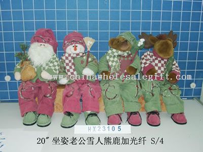 sitting f/o santa &snowman&bear,reindeer4/s