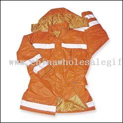 HIGH VISIBILITY EN471 ORANGE NYLON WARERPROOF 21N 1 SAFETY PARKA