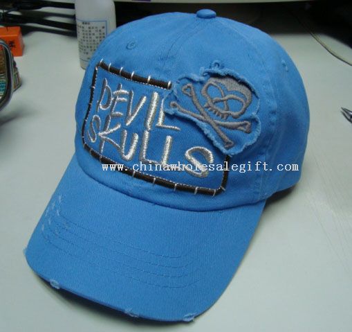 Washed embroidery caps