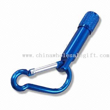 Metal Carabineer Keychain with LED Light