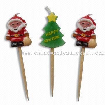 Christmas Small Candle with Sticks to Put onto Cake