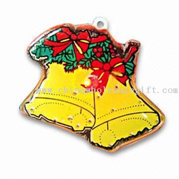 Magic LED Flashing Xmas Wind-bell Pin/Badge