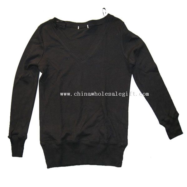 100% Cotton Brushed V-neck Sweatshirt