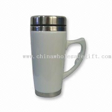 16oz Ceramic Travel Mug with Stainless Steel Inner and Lid