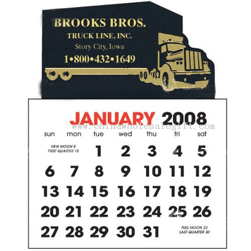Semi Truck Shaped Stick Up Calendar