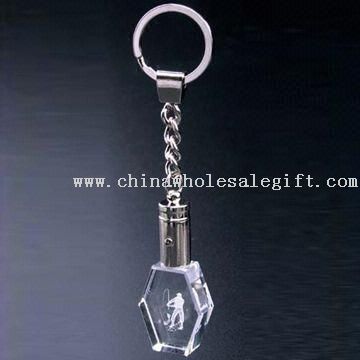 Laser-engraving Crystal Keychain with Blue LED