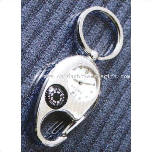 Key-chain watches with compass