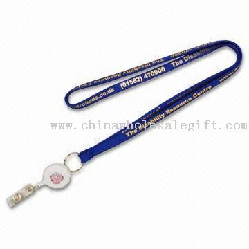 Nylon Lanyard with Badge Reel and Metal Clip Attachment