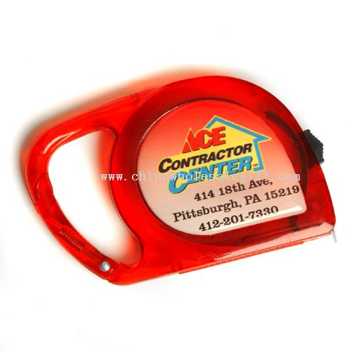 Logoed Carabiner Dome Tape Measure, 10 ft
