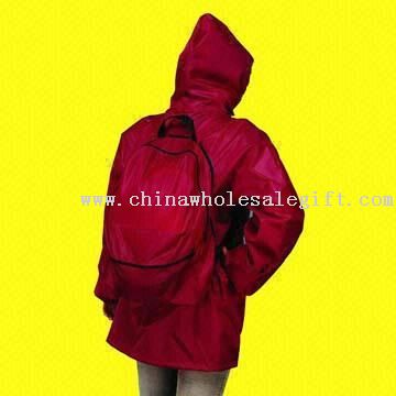 Backpack Raincoat Made of Polyester Taffetta