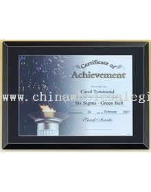 Stylish Black Glass Certificate Plaque