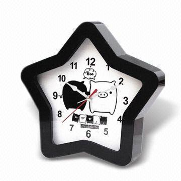 Promotional Desk Clock, Available in Star Design