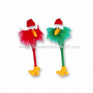 Shaking Spring Christmas Feather Pens, Customized Designs are Welcome
