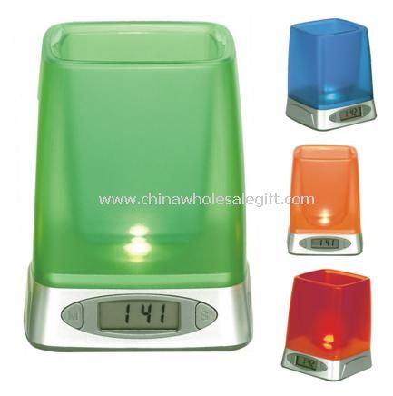 Multifunctional Pen-Holder With Clock