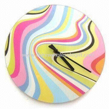Round Glass Wall Clock with Decal Printing