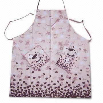 Kitchen Wear Set Including Apron Pot Holder Oven Mitt