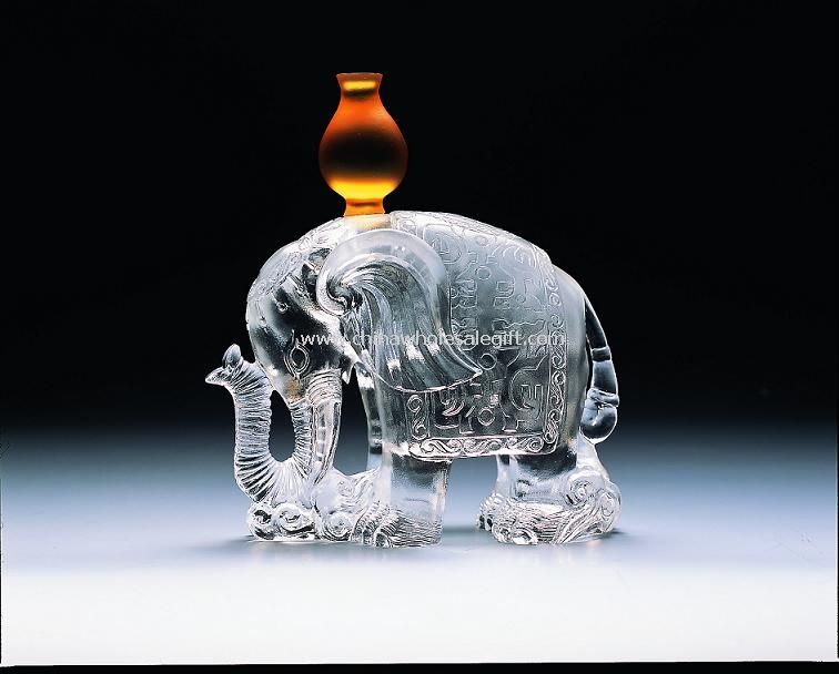 Crystal Elephant Carving Decoration