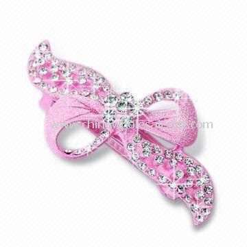 Fashionable Hair Clip Made of Rhinestone Zinc-Alloy and Enamel