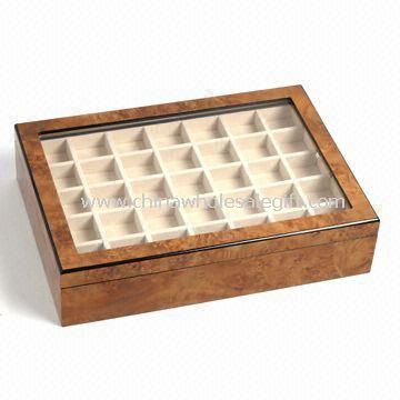 Cufflink Box with High Gloss Finished and PP Velvet Lining