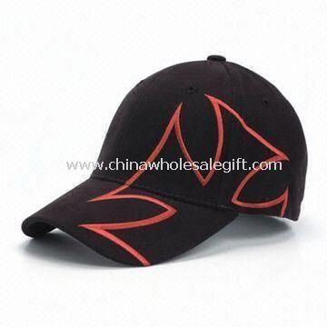 Black Printed Baseball Cap with Brass Buckle Back Closure