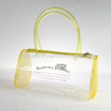 Waterproof beach bag made from clear PVC