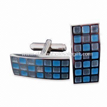 Cufflinks with Silver Plating Made of Brass