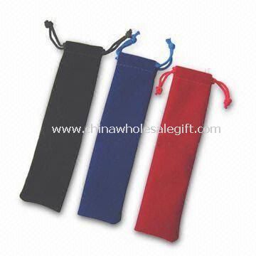 Velvet Pen Pouch Made of Leather and Velvet