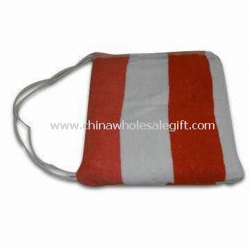 100% Cotton Yarn-dyed Terry Beach Towel in Bag Shape