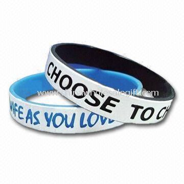 Silicone/Rubber/ Bracelet/Wristband/Bangle Ideal for Promotion, Customer Logo is Welcome