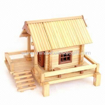 Wooden Doll House, Composed of Door, Windows, Corridor and Staircase