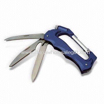LED Carabiner Pocket Knife with Hard Wire Cutters