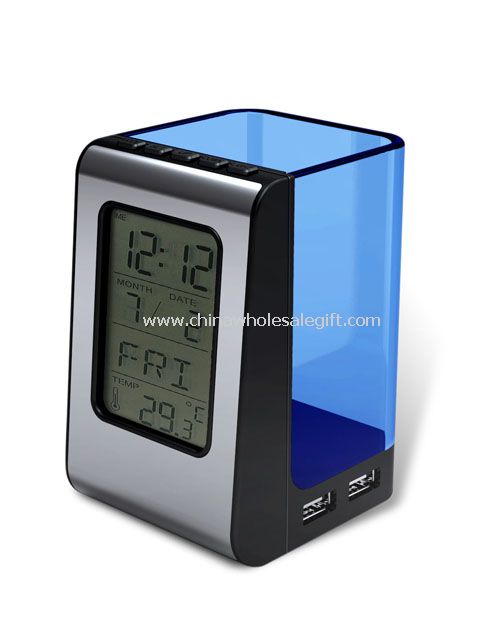 Pen Holder Destop Clock