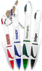 Plastic ball pen with Carabiner